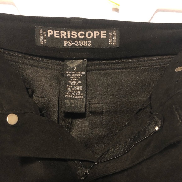 Periscope PS-3983 black pants soft junior woman size 3 bootcut - Picture 4 of 5